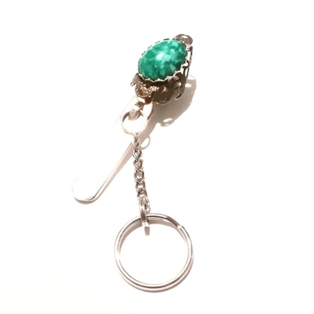 Vintage Gold Green King’s Key Finder Los Angeles Purse Clip - Picture 3 of 6